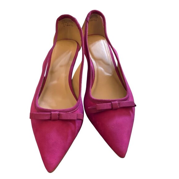 Draper James Raspberry Suede RSVP Bria Slingback Pump Womens Sz 8 Kitten Heels - Picture 2 of 6